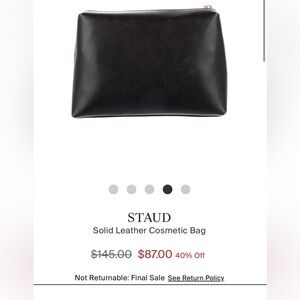 STAUD Solid Leather Cosmetic Bag pre owned good condition
